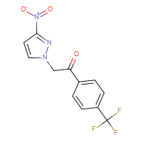 Chemical structure of 2-(3-nitro-1H-pyrazol-1-yl)-1-[4-(trifluoromethyl)phenyl]ethan-1-one - CSSB00161165324