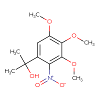 Chemical structure of 2-(3,4,5-trimethoxy-2-nitrophenyl)propan-2-ol - CSSB21246283685