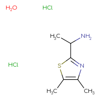 Chemical structure of 1-(4,5-dimethyl-1,3-thiazol-2-yl)ethan-1-amine hydrate dihydrochloride - CSSB00015186279