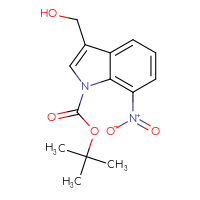 Chemical structure of tert-butyl 3-(hydroxymethyl)-7-nitro-1H-indole-1-carboxylate - CSSB00010163198