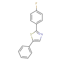 Chemical structure of 2-(4-fluorophenyl)-5-phenyl-1,3-thiazole - CSSB02531239303