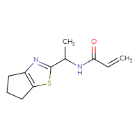 Chemical structure of N-(1-{4H,5H,6H-cyclopenta[d][1,3]thiazol-2-yl}ethyl)prop-2-enamide - CSSB01776668808