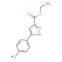 Chemical structure of ethyl 5-(4-methylphenyl)-1H-pyrazole-3-carboxylate - CSSB00000689675