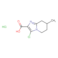 Chemical structure of 3-chloro-7-methyl-5H,6H,7H,8H-imidazo[1,2-a]pyridine-2-carboxylic acid hydrochloride - CSSB00025775456