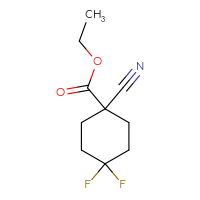 Chemical structure of ethyl 1-cyano-4,4-difluorocyclohexane-1-carboxylate - CSSB02133287931