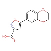 Chemical structure of 5-(2,3-dihydro-1,4-benzodioxin-6-yl)-1,2-oxazole-3-carboxylic acid - CSSB00001318606