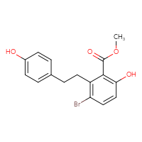 Chemical structure of methyl 3-bromo-6-hydroxy-2-[2-(4-hydroxyphenyl)ethyl]benzoate - CSSB00032005067