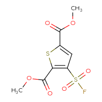 Chemical structure of 2,5-dimethyl 3-(fluorosulfonyl)thiophene-2,5-dicarboxylate - CSSB00015196376