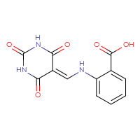 Chemical structure of 2-{[(2,4,6-trioxo-1,3-diazinan-5-ylidene)methyl]amino}benzoic acid - CSSB00020607120