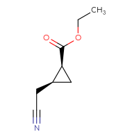 Chemical structure of ethyl (1S,2S)-2-(cyanomethyl)cyclopropane-1-carboxylate - CSSB00025715699