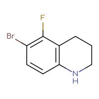 Chemical structure of 6-bromo-5-fluoro-1,2,3,4-tetrahydroquinoline - CSSB00015907020