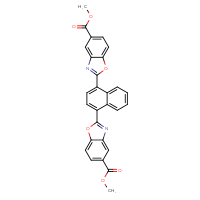 Chemical structure of methyl 2-{4-[5-(methoxycarbonyl)-1,3-benzoxazol-2-yl]naphthalen-1-yl}-1,3-benzoxazole-5-carboxylate - CSSB00015241860