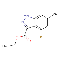 Chemical structure of ethyl 4-fluoro-6-methyl-1H-indazole-3-carboxylate - CSSB06804644623