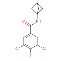 Chemical structure of N-{bicyclo[1.1.1]pentan-1-yl}-3,5-dichloro-4-fluorobenzamide - CSSB01156968888
