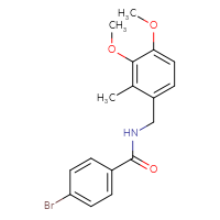 Chemical structure of 4-bromo-N-[(3,4-dimethoxy-2-methylphenyl)methyl]benzamide - CSSB02122314127