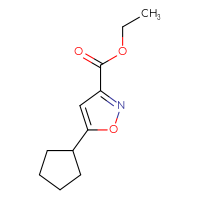 Chemical structure of ethyl 5-cyclopentyl-1,2-oxazole-3-carboxylate - CSSB00051447196