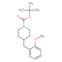 Chemical structure of tert-butyl 4-[(2-methoxyphenyl)methyl]piperidine-1-carboxylate - CSSB02089875671
