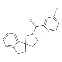 Chemical structure of 1'-(3-bromobenzoyl)-2,3-dihydrospiro[indene-1,3'-pyrrolidine] - CSSB01004640971