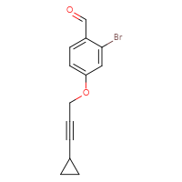 Chemical structure of 2-bromo-4-[(3-cyclopropylprop-2-yn-1-yl)oxy]benzaldehyde - CSSB03559068376