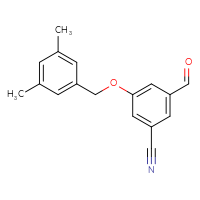 Chemical structure of 3-[(3,5-dimethylphenyl)methoxy]-5-formylbenzonitrile - CSSB21331805292