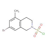 Chemical structure of 7-bromo-5-methyl-1,2,3,4-tetrahydroisoquinoline-2-sulfonyl chloride - CSSB14975700887