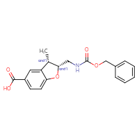 Chemical structure of rac-(2R,3S)-2-({[(benzyloxy)carbonyl]amino}methyl)-3-methyl-2,3-dihydro-1-benzofuran-5-carboxylic acid - CSSB02134477448