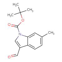 Chemical structure of tert-butyl 3-formyl-6-methyl-1H-indole-1-carboxylate - CSSB00010163173