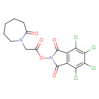 Chemical structure of 4,5,6,7-tetrachloro-1,3-dioxo-2,3-dihydro-1H-isoindol-2-yl 2-(2-oxoazepan-1-yl)acetate - CSSB20269788835