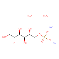 Chemical structure of disodium (3S,4R,5R)-1,3,4,5-tetrahydroxy-6-(phosphonatooxy)hexan-2-one dihydrate - CSSB20504685508