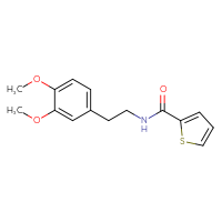 Chemical structure of N-[2-(3,4-dimethoxyphenyl)ethyl]thiophene-2-carboxamide - CSSB00046154634