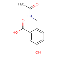 Chemical structure of 2-(acetamidomethyl)-5-hydroxybenzoic acid - CSSB09887310471