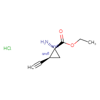 Chemical structure of rac-ethyl (1R,2S)-1-amino-2-ethynylcyclopropane-1-carboxylate hydrochloride - CSSB14873767350