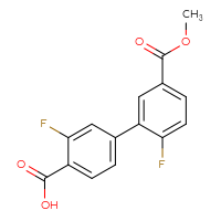 Chemical structure of 2',3-difluoro-5'-(methoxycarbonyl)-[1,1'-biphenyl]-4-carboxylic acid - CSSB00150701548