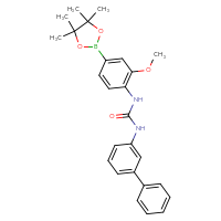 Chemical structure of 1-{[1,1'-biphenyl]-3-yl}-3-[2-methoxy-4-(4,4,5,5-tetramethyl-1,3,2-dioxaborolan-2-yl)phenyl]urea - CSSB21332091969