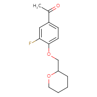 Chemical structure of 1-{3-fluoro-4-[(oxan-2-yl)methoxy]phenyl}ethan-1-one - CSSB00000650204