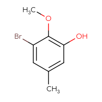 Chemical structure of 3-bromo-2-methoxy-5-methylphenol - CSSB00010661708
