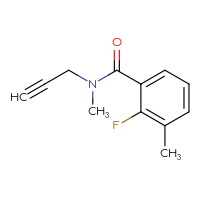 Chemical structure of 2-fluoro-N,3-dimethyl-N-(prop-2-yn-1-yl)benzamide - CSSB00013047744