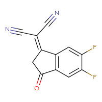 Chemical structure of 2-(5,6-difluoro-3-oxo-2,3-dihydro-1H-inden-1-ylidene)propanedinitrile - CSSB00121573748