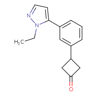Chemical structure of 3-[3-(1-ethyl-1H-pyrazol-5-yl)phenyl]cyclobutan-1-one - CSSB00103147101