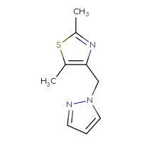 Chemical structure of 2,5-dimethyl-4-[(1H-pyrazol-1-yl)methyl]-1,3-thiazole - CSSB00021905209