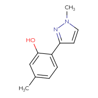 Chemical structure of 5-methyl-2-(1-methyl-1H-pyrazol-3-yl)phenol - CSSB00010676353