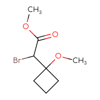 Chemical structure of methyl 2-bromo-2-(1-methoxycyclobutyl)acetate - CSSB00000729489