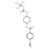 Chemical structure of tert-butyl N-[4-(4-ethynylbenzamido)cyclohexyl]carbamate - CSSB00105369970