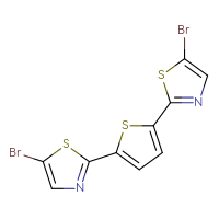 Chemical structure of 5-bromo-2-[5-(5-bromo-1,3-thiazol-2-yl)thiophen-2-yl]-1,3-thiazole - CSSB06722365877