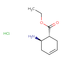 Chemical structure of ethyl (1R,6R)-6-aminocyclohex-3-ene-1-carboxylate hydrochloride - CSSB00025756203
