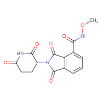 Chemical structure of 2-(2,6-dioxopiperidin-3-yl)-N-methoxy-1,3-dioxo-2,3-dihydro-1H-isoindole-4-carboxamide - CSSB03515700577