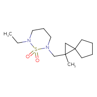 Chemical structure of 2-ethyl-6-({1-methylspiro[2.4]heptan-1-yl}methyl)-1λ⁶,2,6-thiadiazinane-1,1-dione - CSMB21262097120