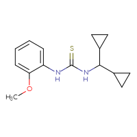 Chemical structure of 3-(dicyclopropylmethyl)-1-(2-methoxyphenyl)thiourea - CSSB02016246173