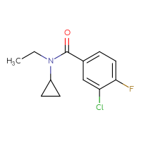 Chemical structure of 3-chloro-N-cyclopropyl-N-ethyl-4-fluorobenzamide - CSSB01994318833