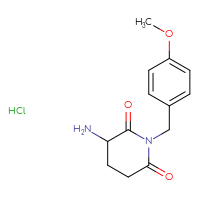 Chemical structure of 3-amino-1-[(4-methoxyphenyl)methyl]piperidine-2,6-dione hydrochloride - CSSB21227831475
